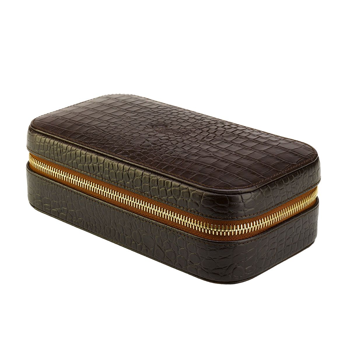 Rapport - Brompton Cigar Case in Brown Croco | C111