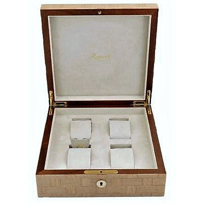 Rapport Heritage Watch Box Quad in Bamboo L405 - Watchwindersplus