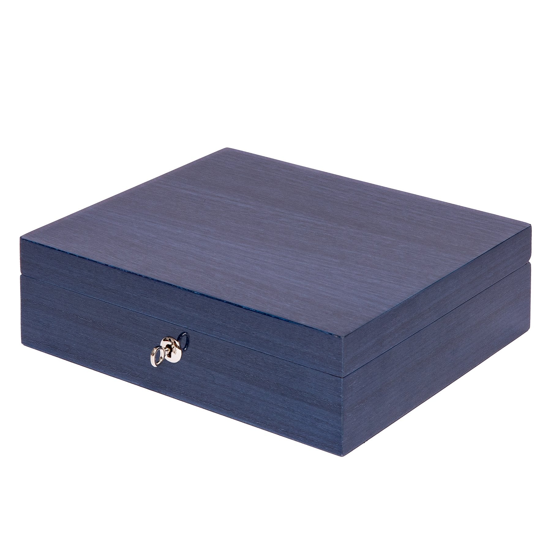Rapport Heritage Wood Watch Box in Blue L401 - Watchwindersplus