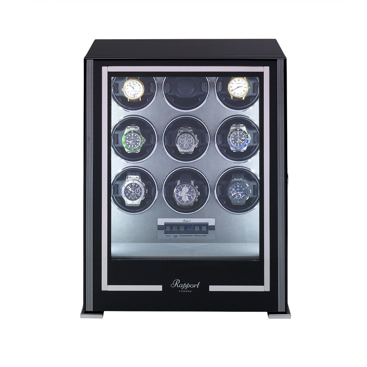 Rapport Paramount 9-Unit Watch Winder in Ebony W209 - Watchwindersplus