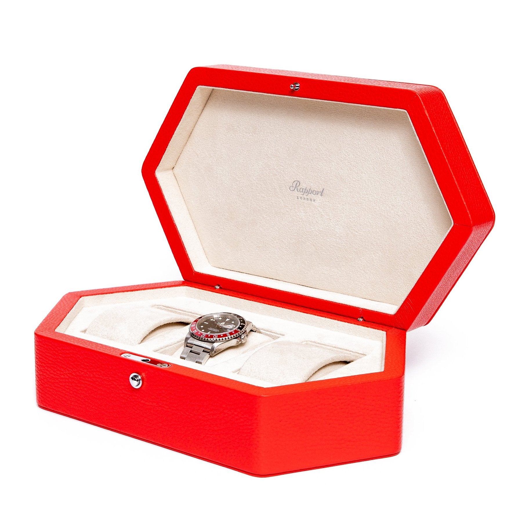 Rapport Portobello Watch Box in Red Leather TA42 - Watchwindersplus