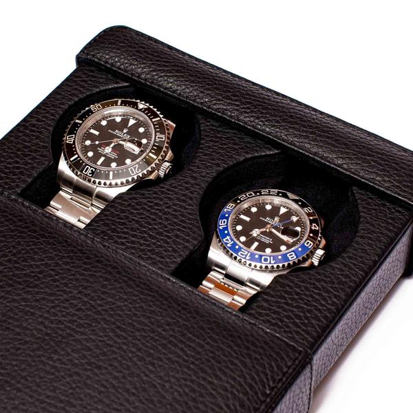 Rapport Berkeley Watch Slipcase Double in Black Leather D170 - Watchwindersplus