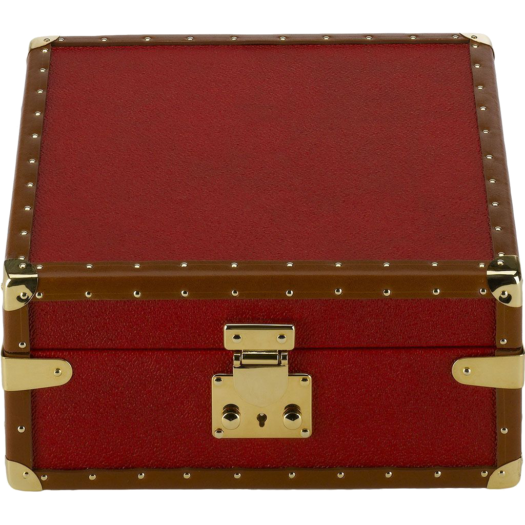 Rapport Classic Collector Watch Box Quad in Red Leather L304 - Watchwindersplus