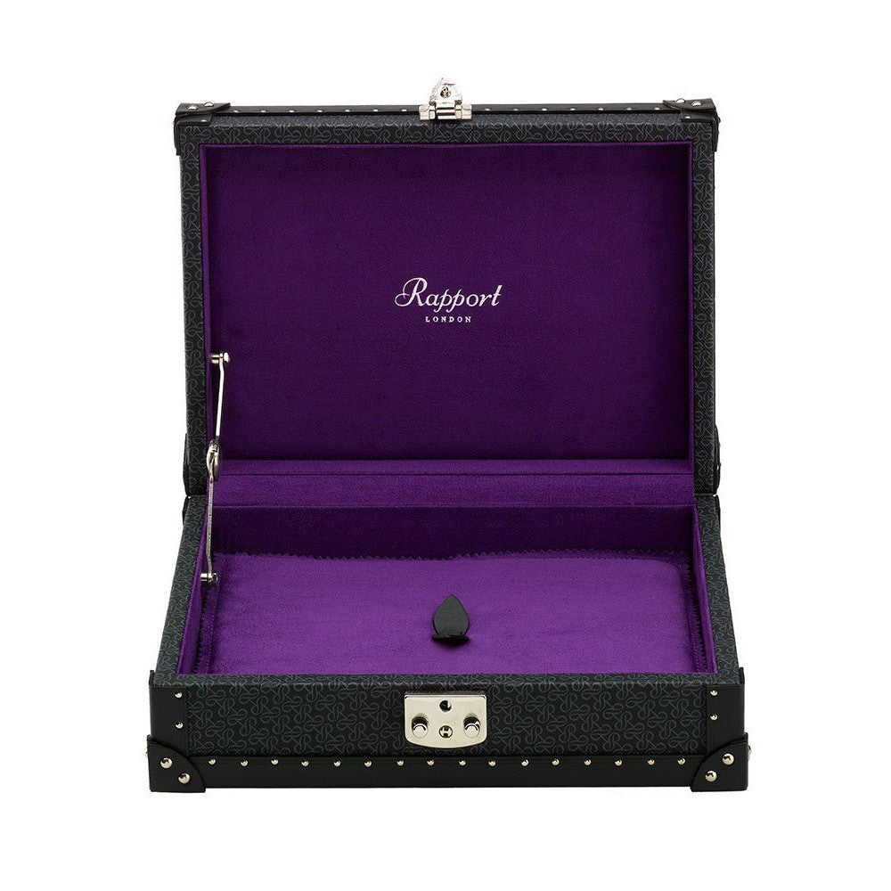 Rapport Multi-Storage Monogram Box in Black Leather L300 - Watchwindersplus