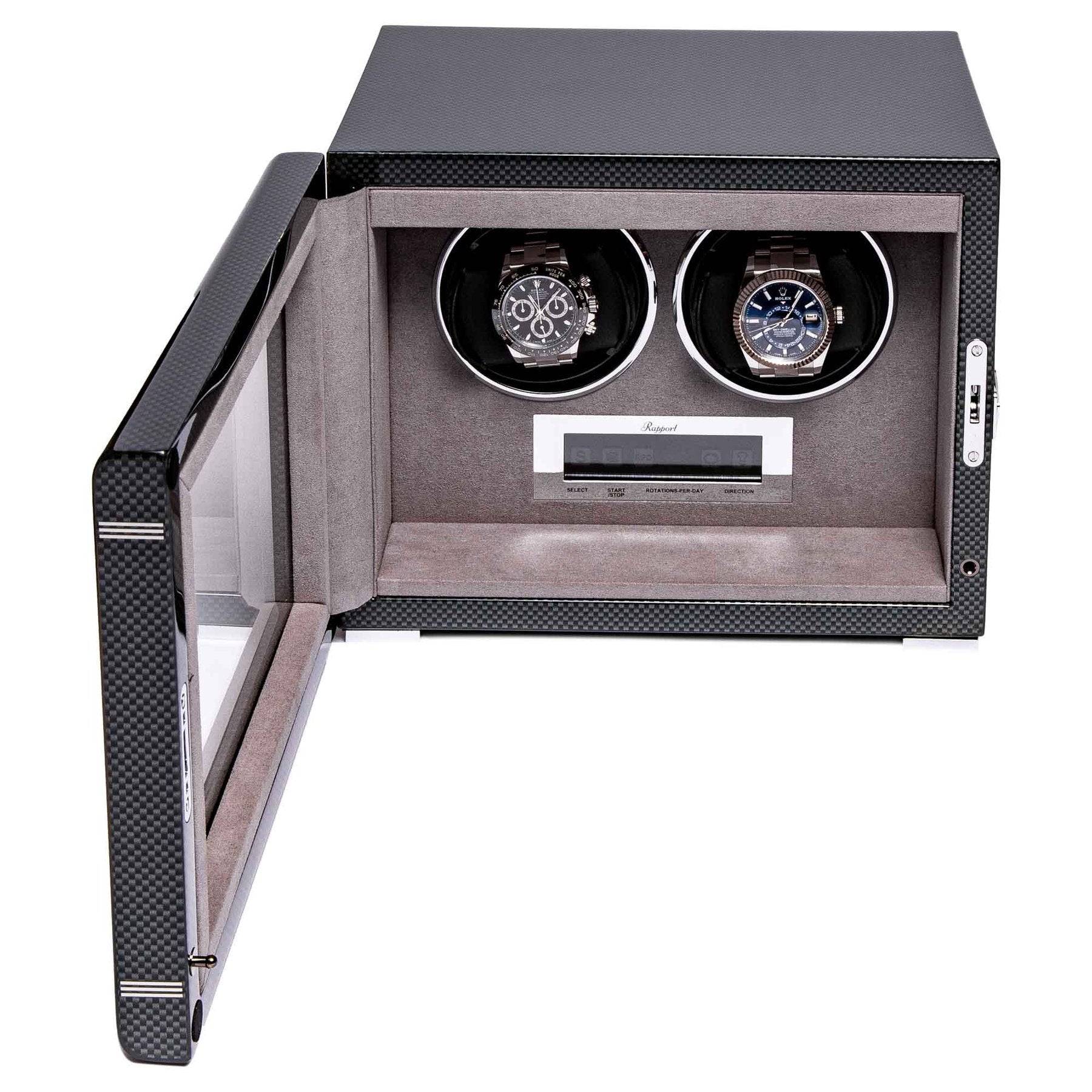 Rapport Formula Watch Winder Double in Carbon W562 - Watchwindersplus