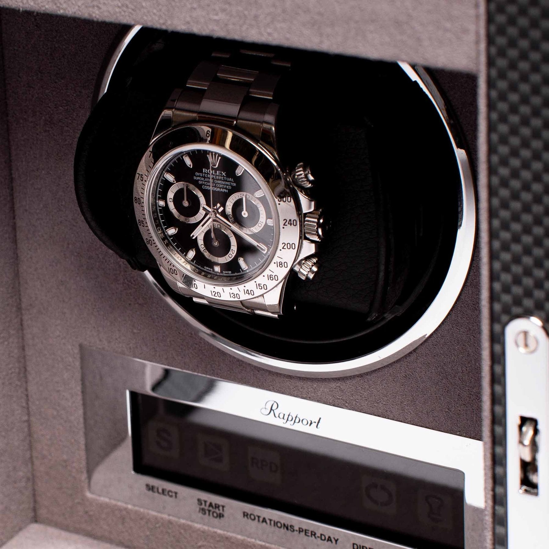 Rapport Formula Watch Winder Single in Carbon W561 - Watchwindersplus