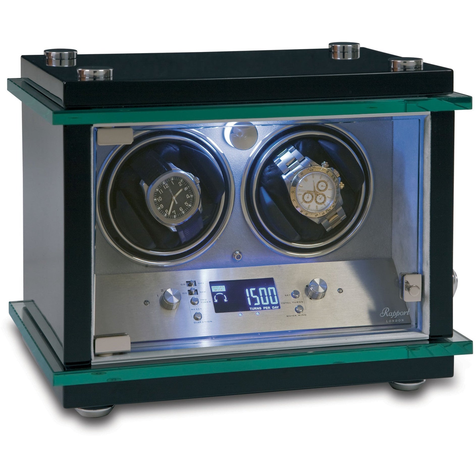 Rapport LED Commander Watch Winder Duo W602 - Watchwindersplus