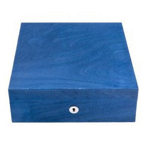 Rapport Heritage Wood Watch Box in Blue L400 - Watchwindersplus