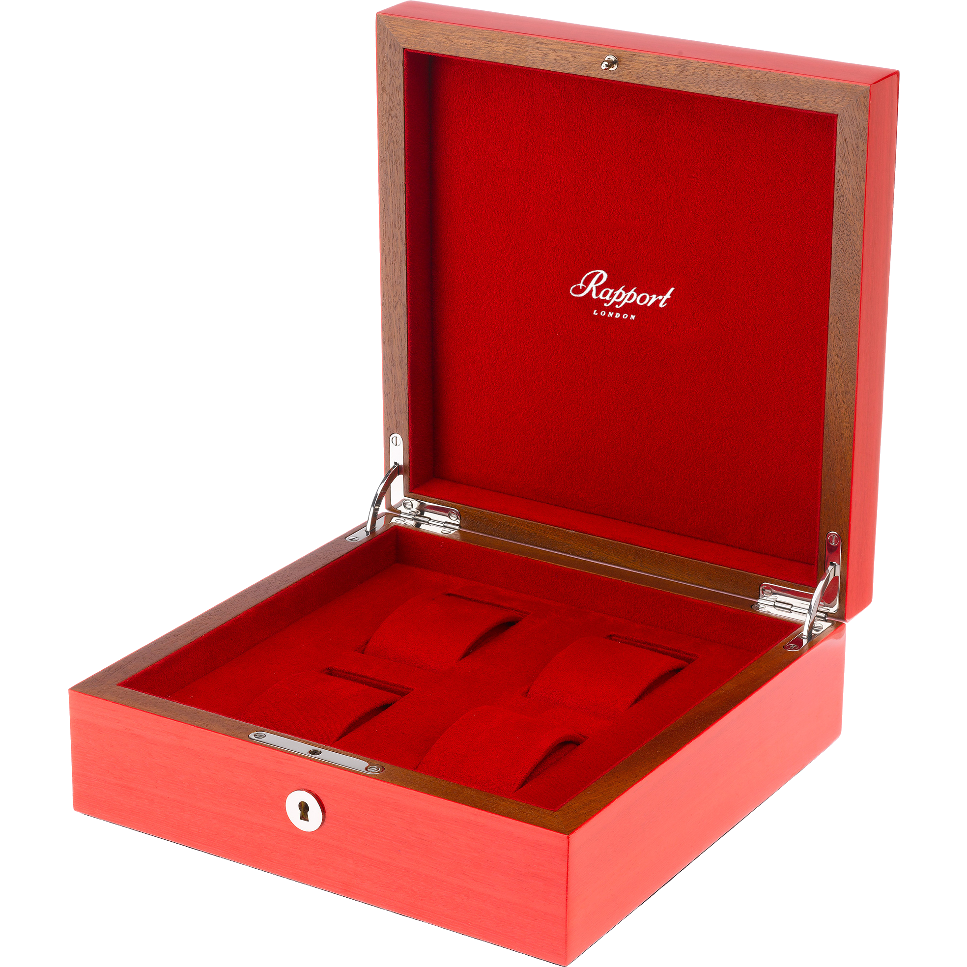 Rapport Heritage Wood Watch Box in Red L420 - Watchwindersplus