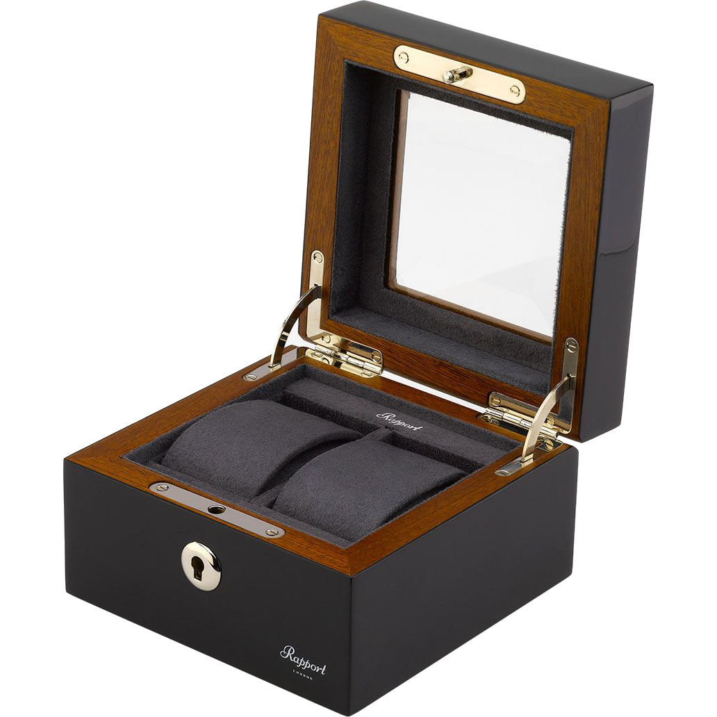 Rapport Optic Collector Watch Box Duo in Charcoal L412 - Watchwindersplus