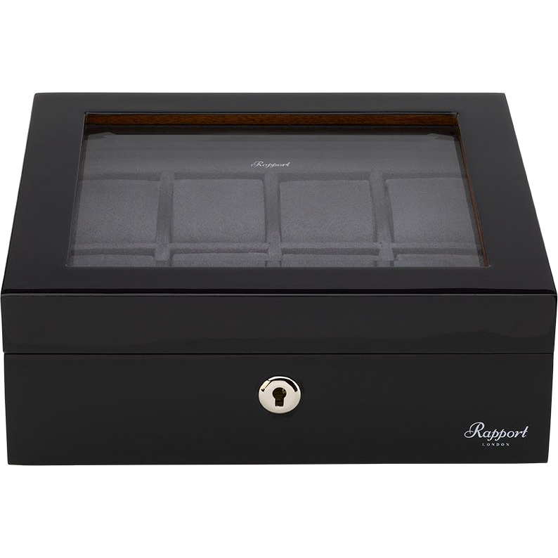 Rapport Optic Collector Watch Box in Charcoal L418 - Watchwindersplus