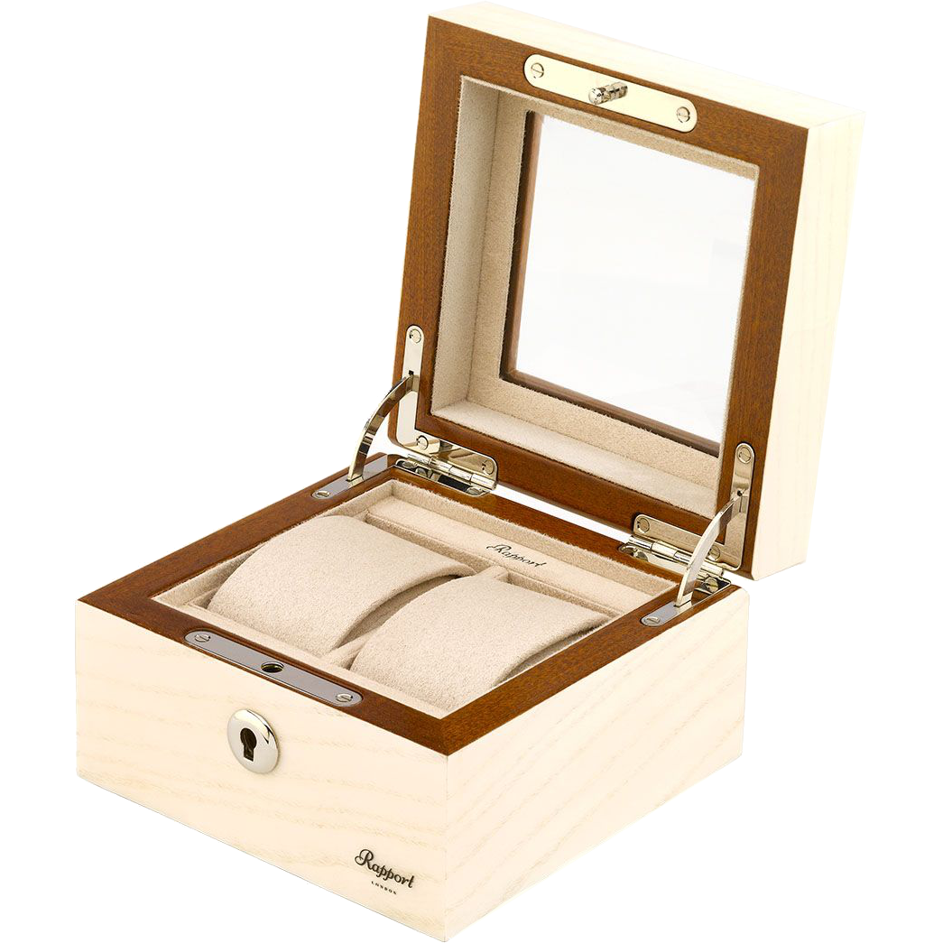Rapport Optic Collector Watch Box Duo in Natural L422 - Watchwindersplus