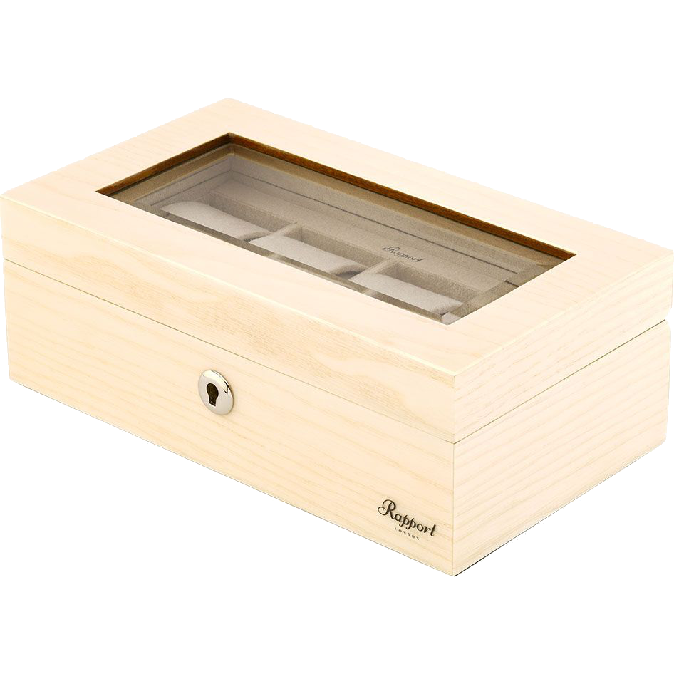 Rapport Optic Collector Watch Box Quad in Natural L424 - Watchwindersplus