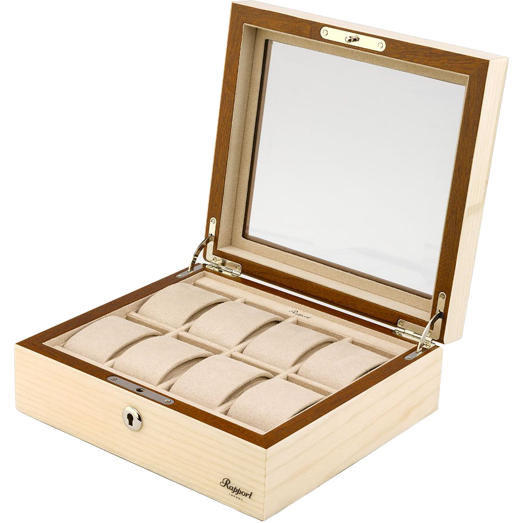 Rapport Optic Collector Watch Box in Natural L428 - Watchwindersplus