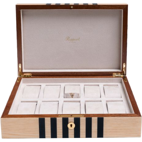 Rapport Labyrinth Wood Watch Box in Natural L443 - Watchwindersplus