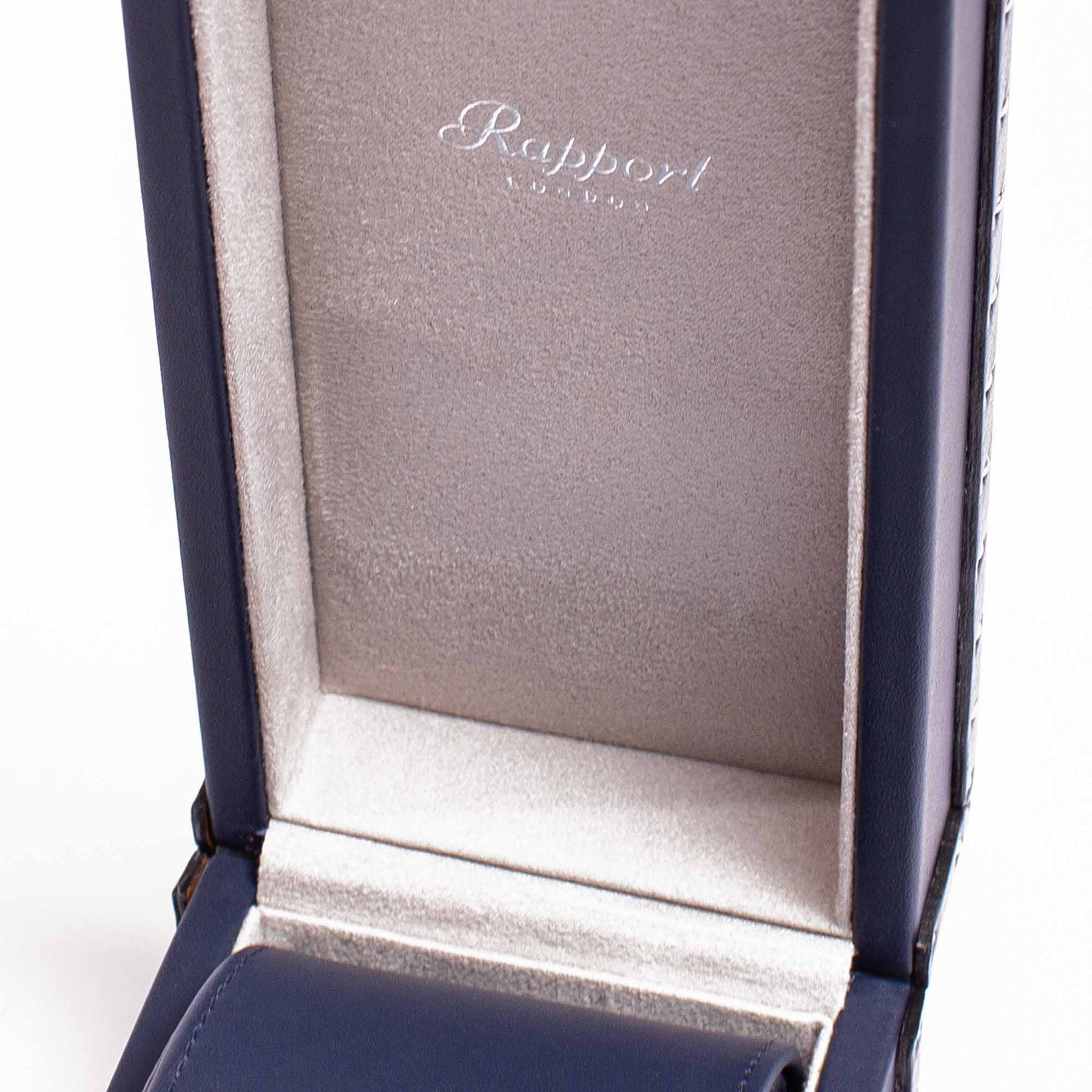 Rapport Kensington Watch Box Double in Blue Leather L320 - Watchwindersplus