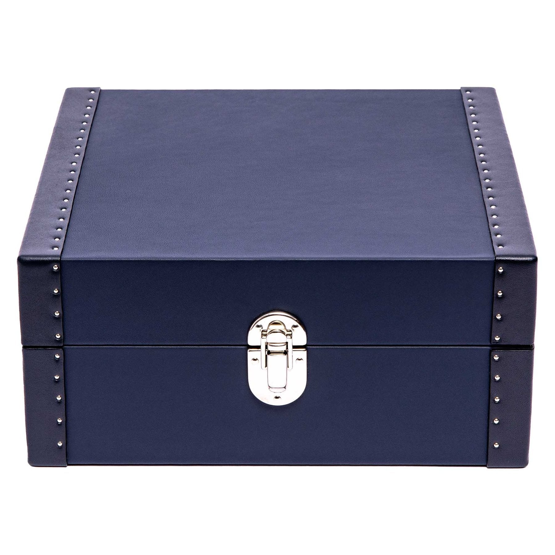 Rapport Kensington 6-Unit Multi-storage Watch Box in Blue Leather D321 - Watchwindersplus