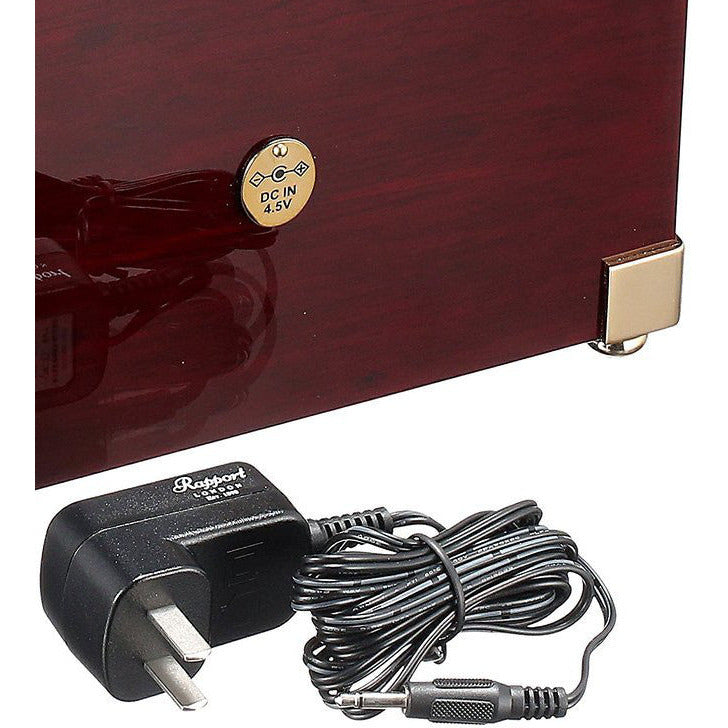 Rapport Captain's Optima Watch Winder Duo in Mahogany/Brass W272 - Watchwindersplus