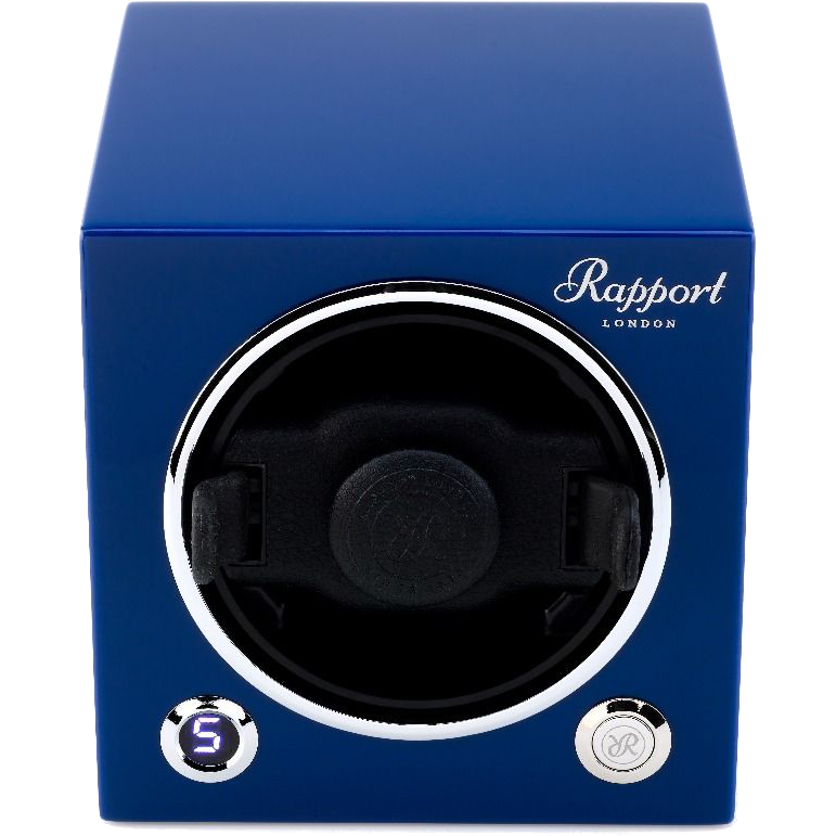Rapport Evolution Cube Watch Winder Single in Blue EVO42 - Watchwindersplus