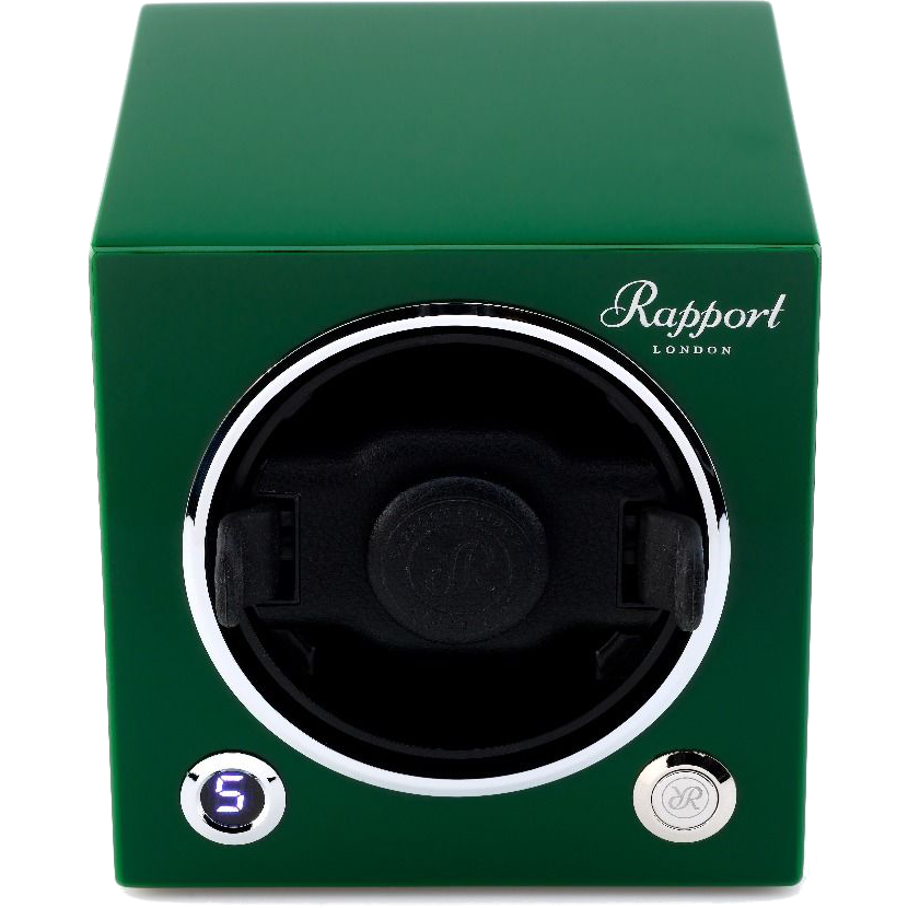 Rapport Evolution Cube Watch Winder Single in Green EVO44 - Watchwindersplus