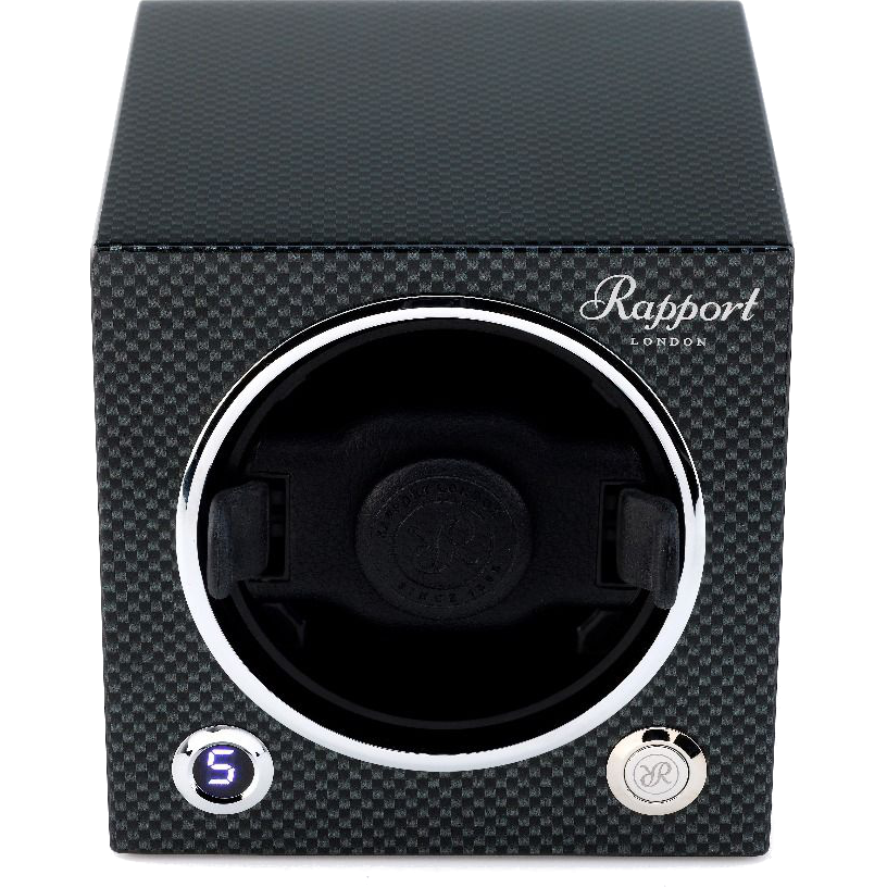 Rapport Evolution Cube Watch Winder Single in Carbon EVO50 - Watchwindersplus
