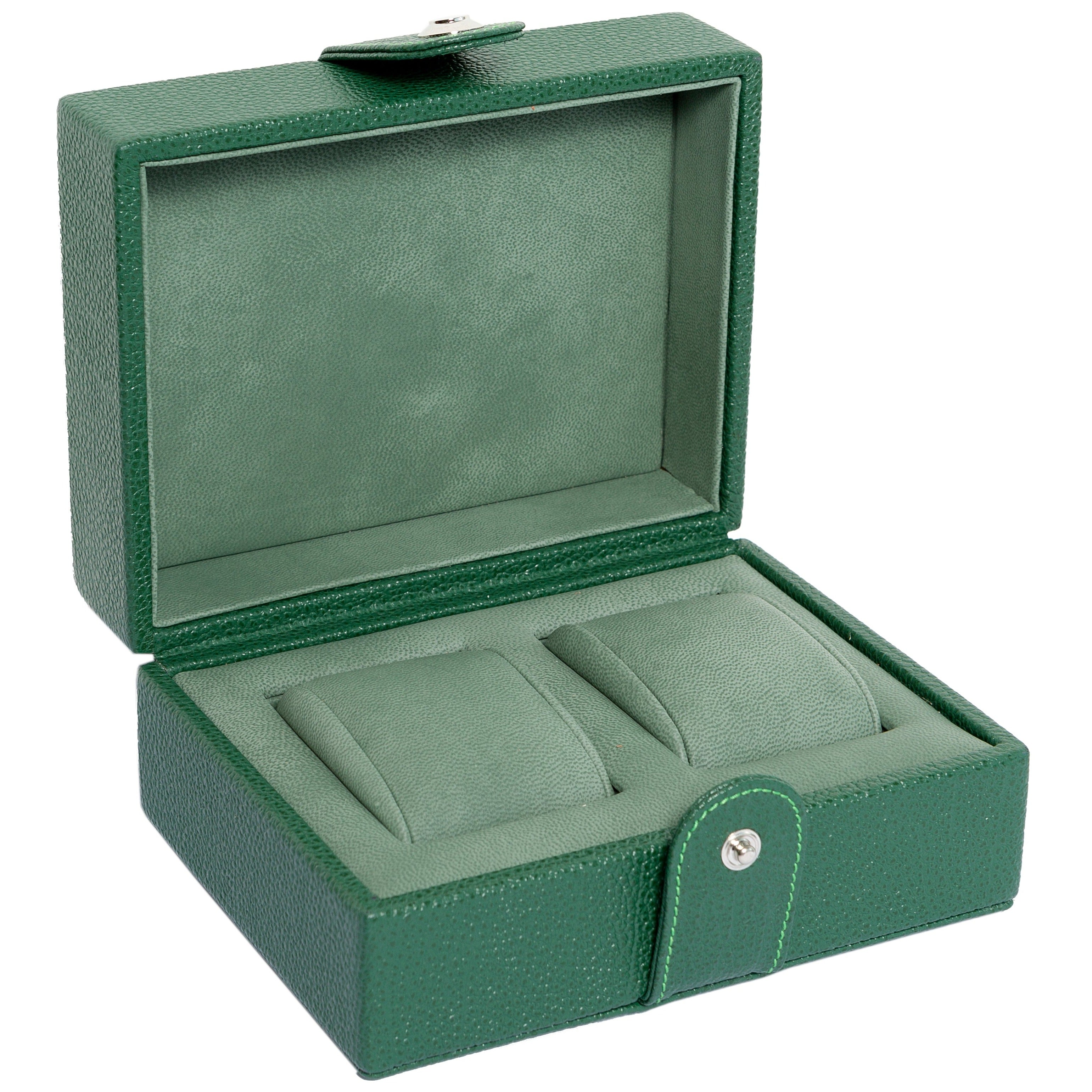 Underwood (London) - 2-Unit Watch Storage Case in Green Leather