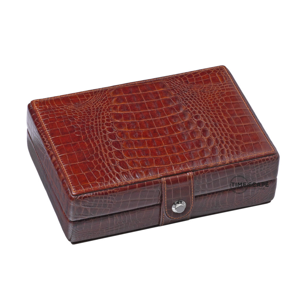 Underwood (London) - 48-Unit Cufflink Box in Brown Croco