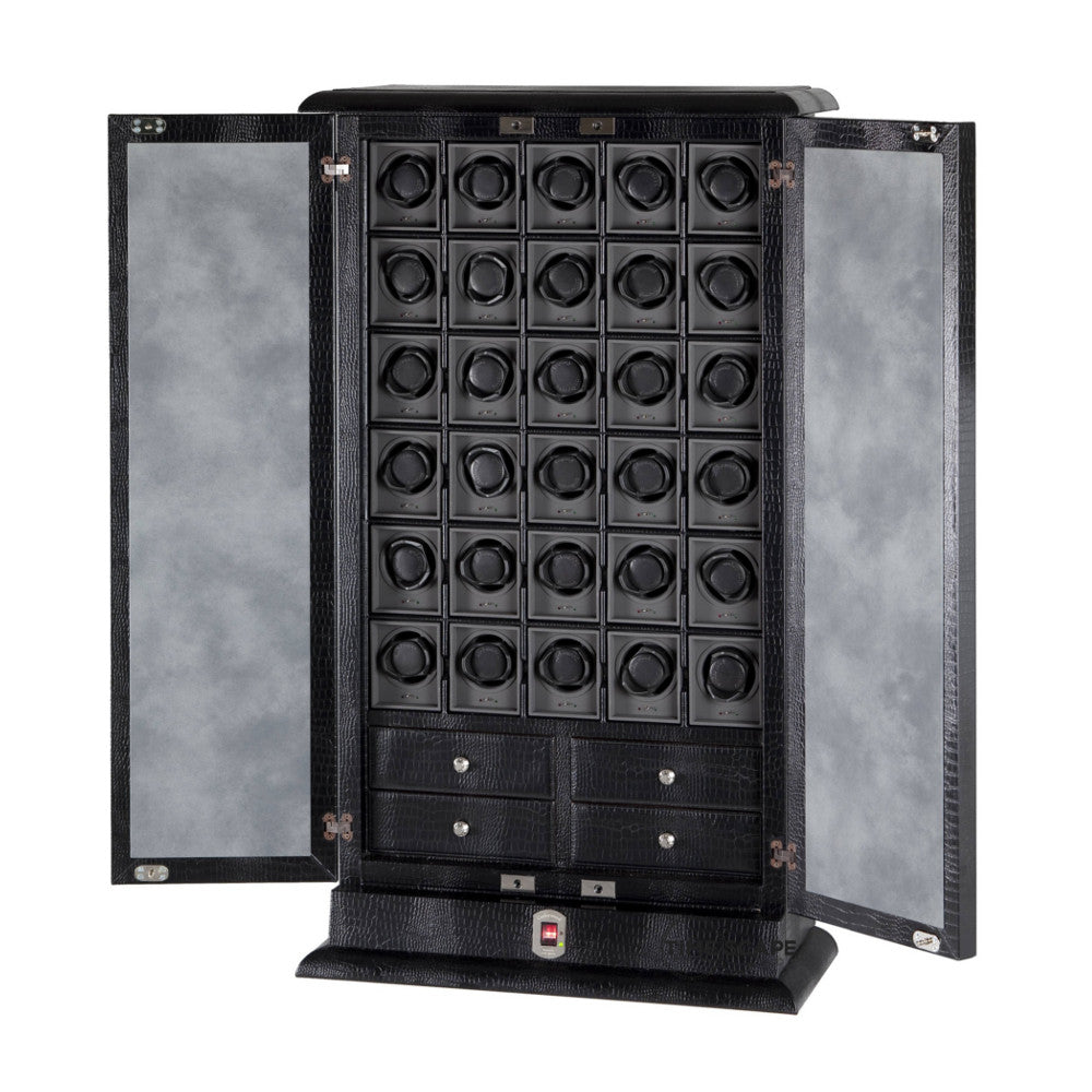 Underwood (London) - 30-Unit Biometric Cabinet in Black Croco