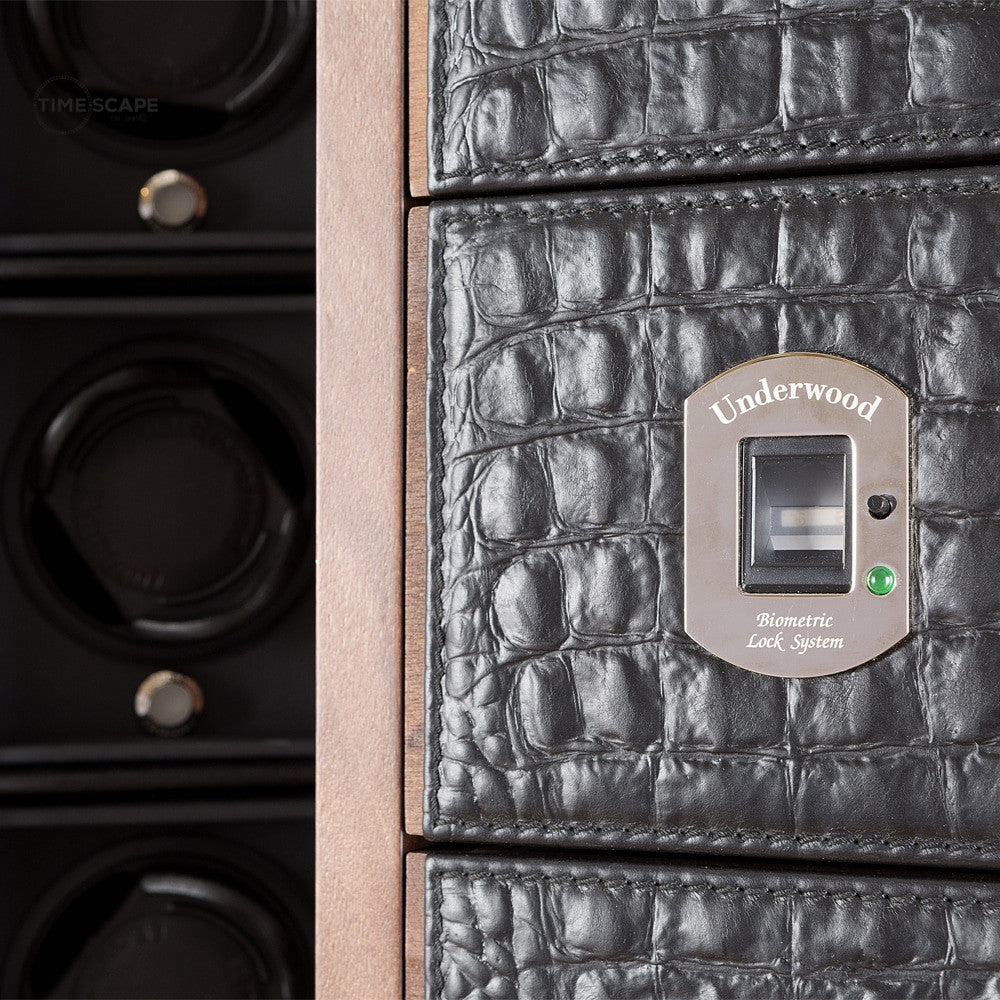 Underwood (London) - 12-Unit Biometric Cabinet in Black Leather