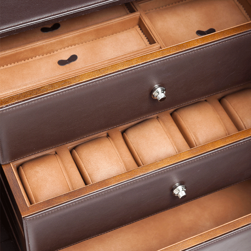 Underwood (London) - 16-Unit Safe in Brown Leather