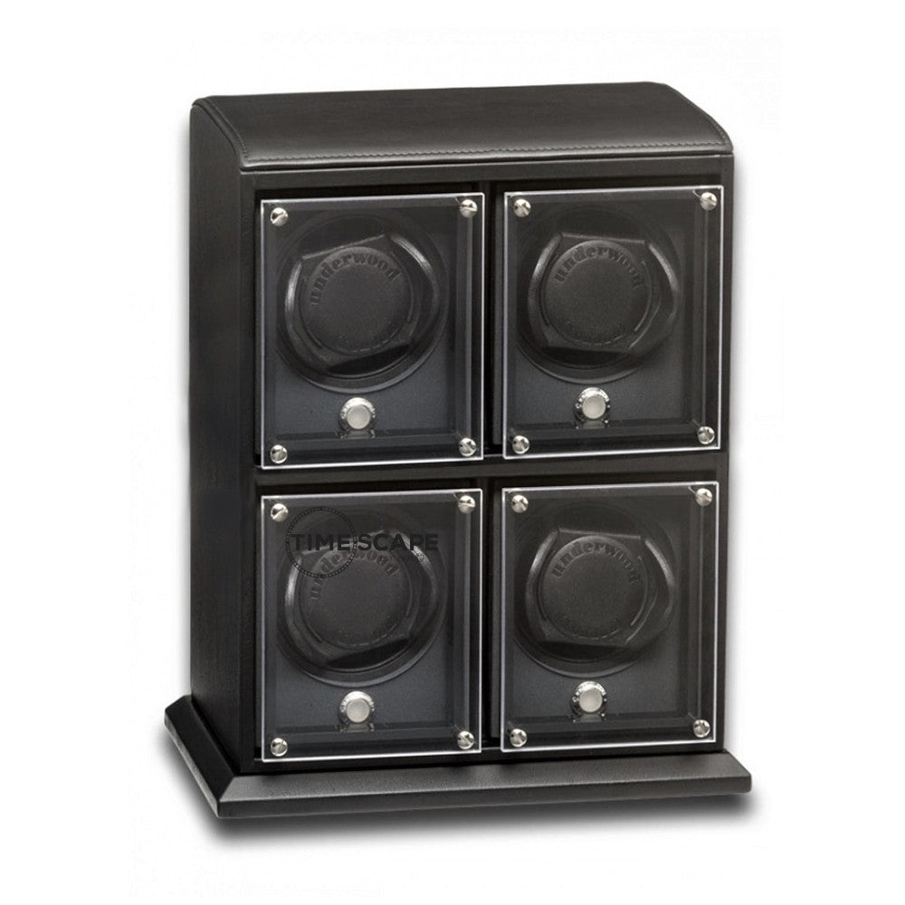 Underwood (London) - 4-Unit EVO Watch Winder in Black Leather