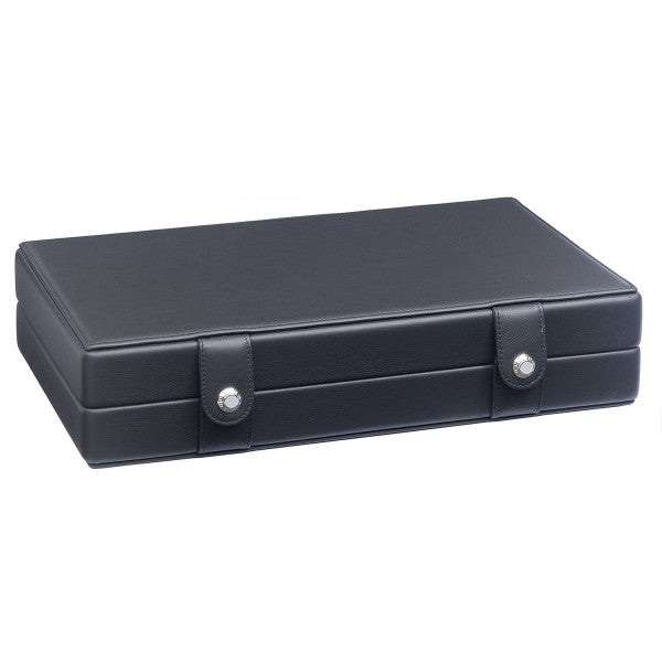 Underwood (London) - 10-Unit Watch Storage Case w Compartment in Black Leather - Watchwindersplus