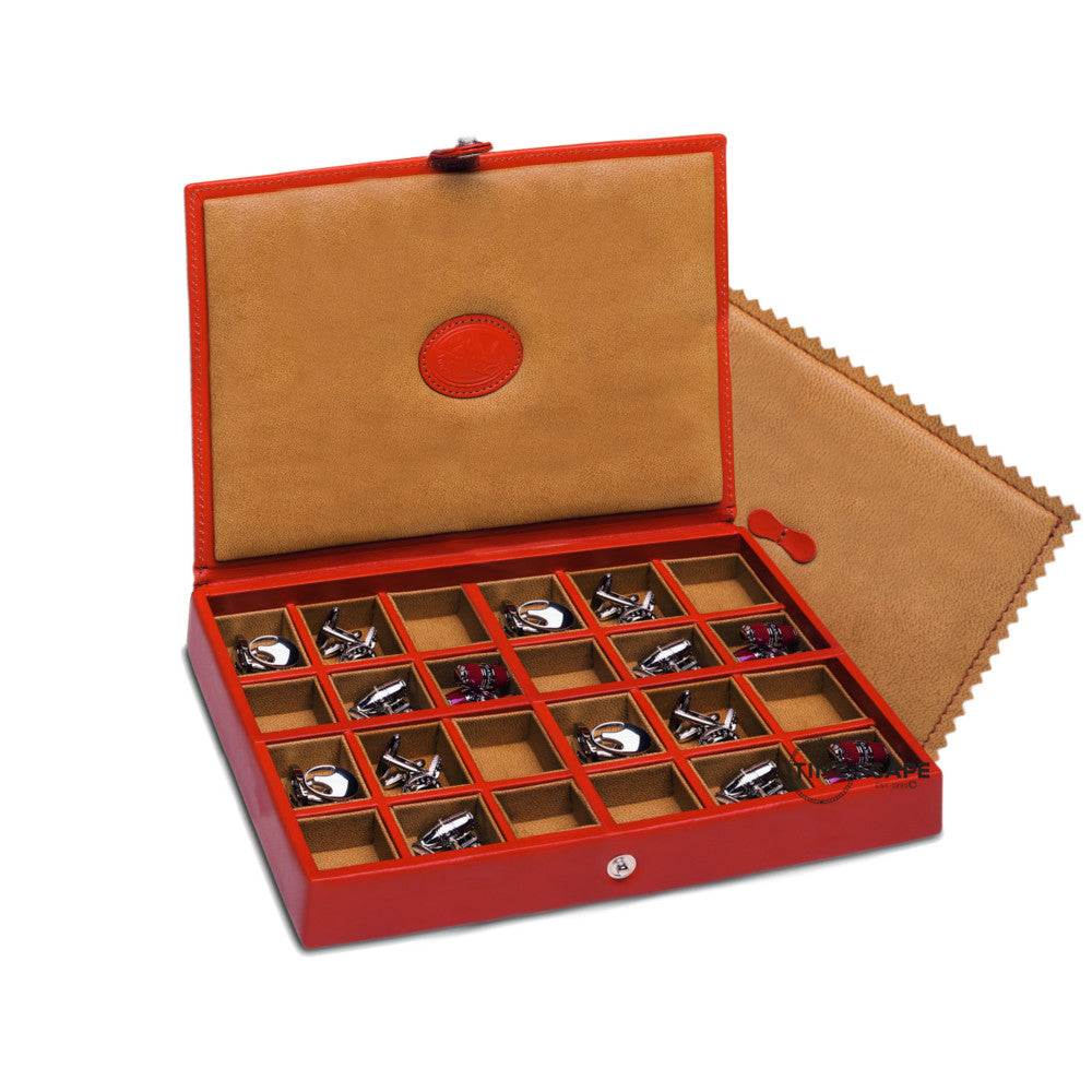 Underwood (London) - 24-Unit Cufflink Box in Tan Leather