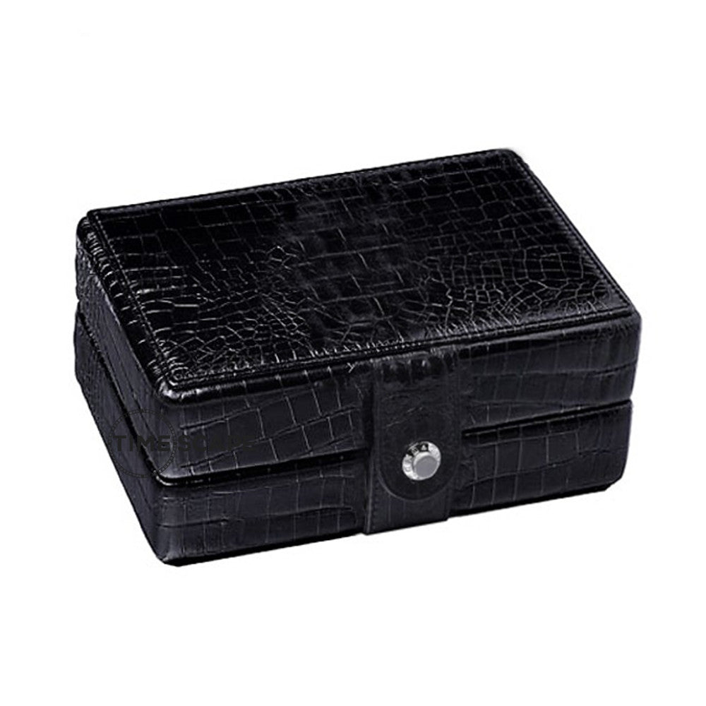 Underwood (London) - 2-Unit Watch Storage Case in Black Croco - Watchwindersplus