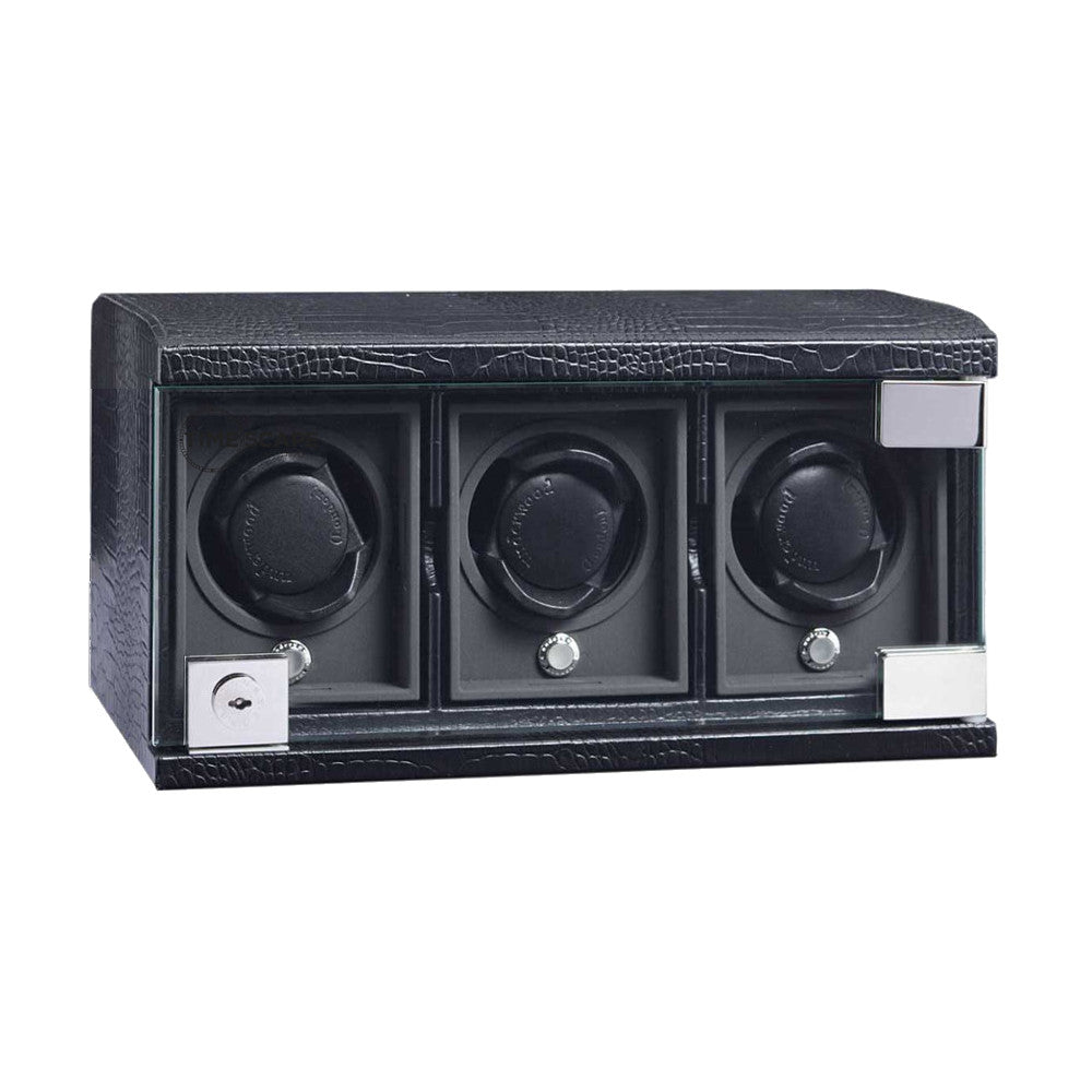 Underwood (London) - 3-Unit Classic Watch Winder in Black Croco