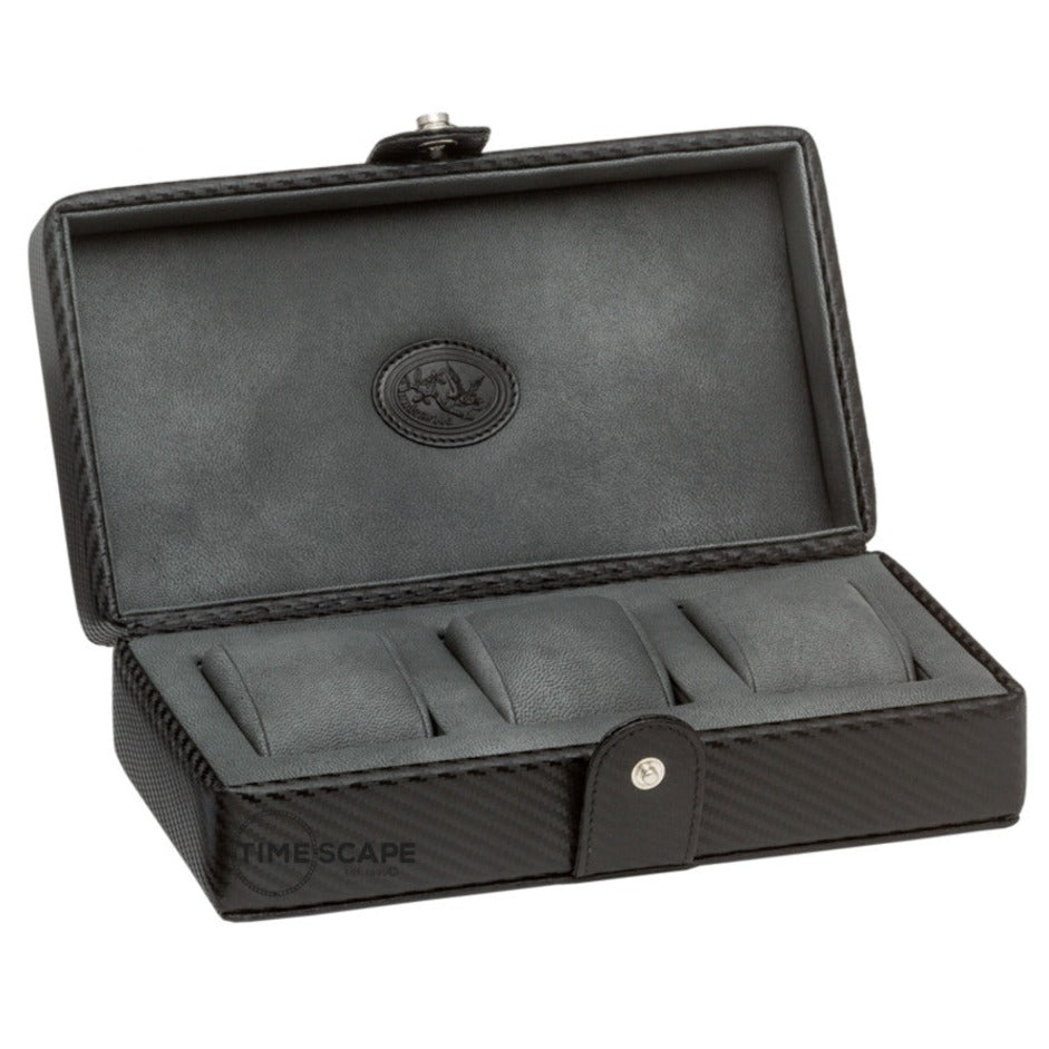 Underwood (London) - 3-Unit Watch Storage Case in Carbon Fiber - Watchwindersplus