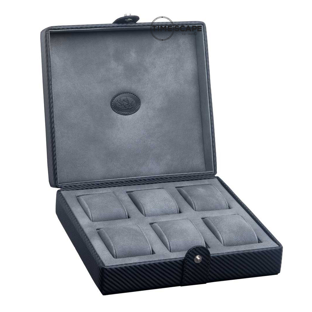 Underwood (London) - 6-Unit Watch Storage Case in Black Carbon Fiber - Watchwindersplus