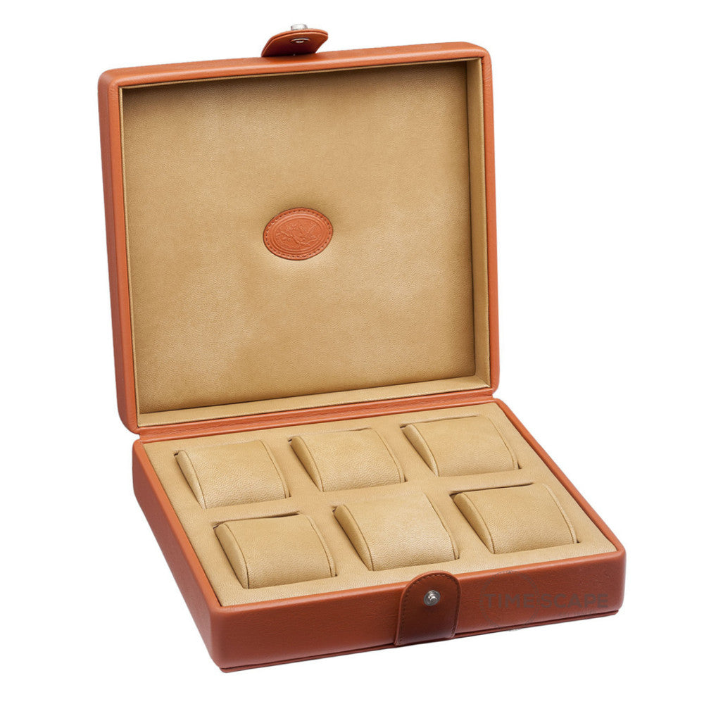 Underwood (London) - 6-Unit Watch Storage Case in Tan Leather - Watchwindersplus