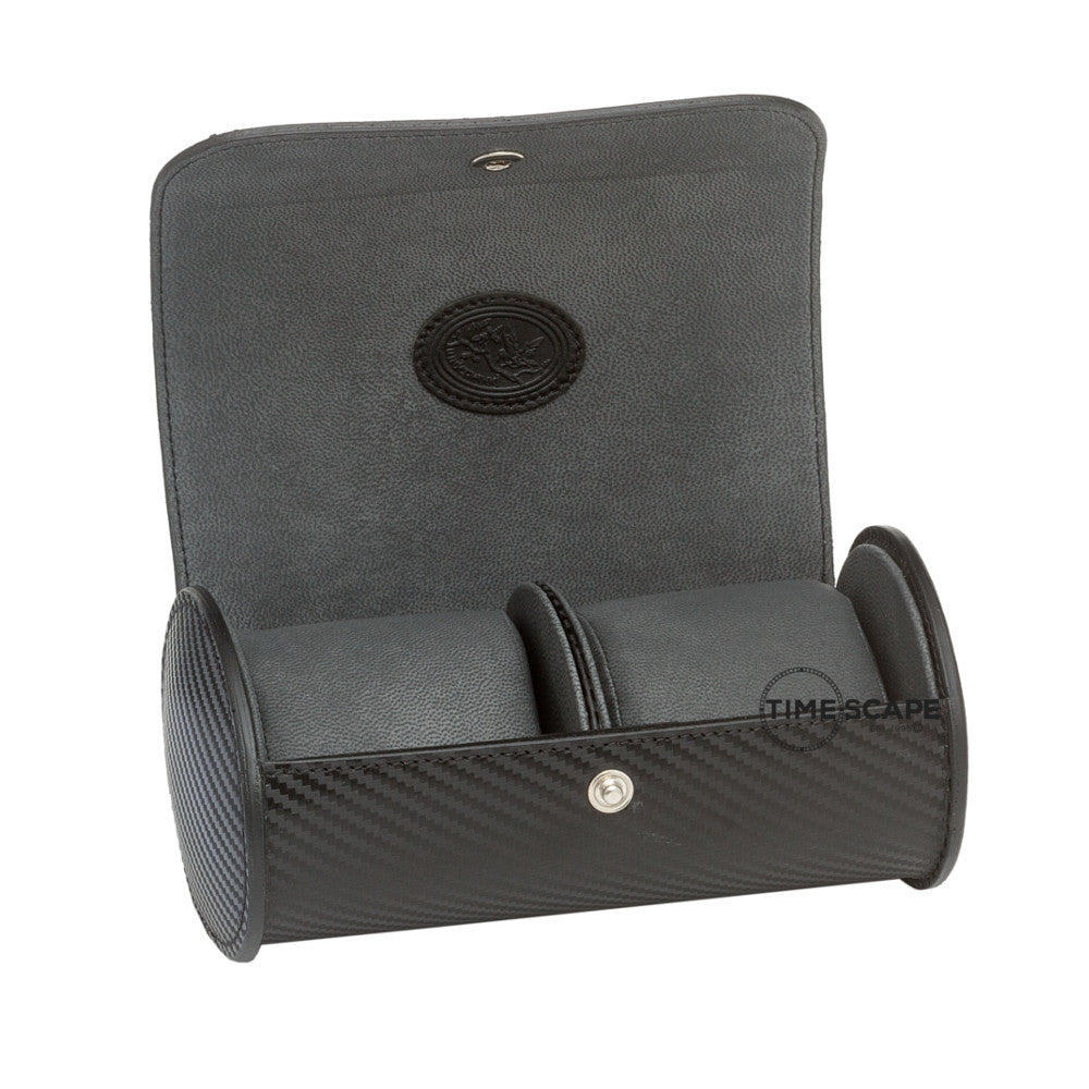 Underwood (London) - Double Round Watch Storage Case in Carbon Fiber - Watchwindersplus