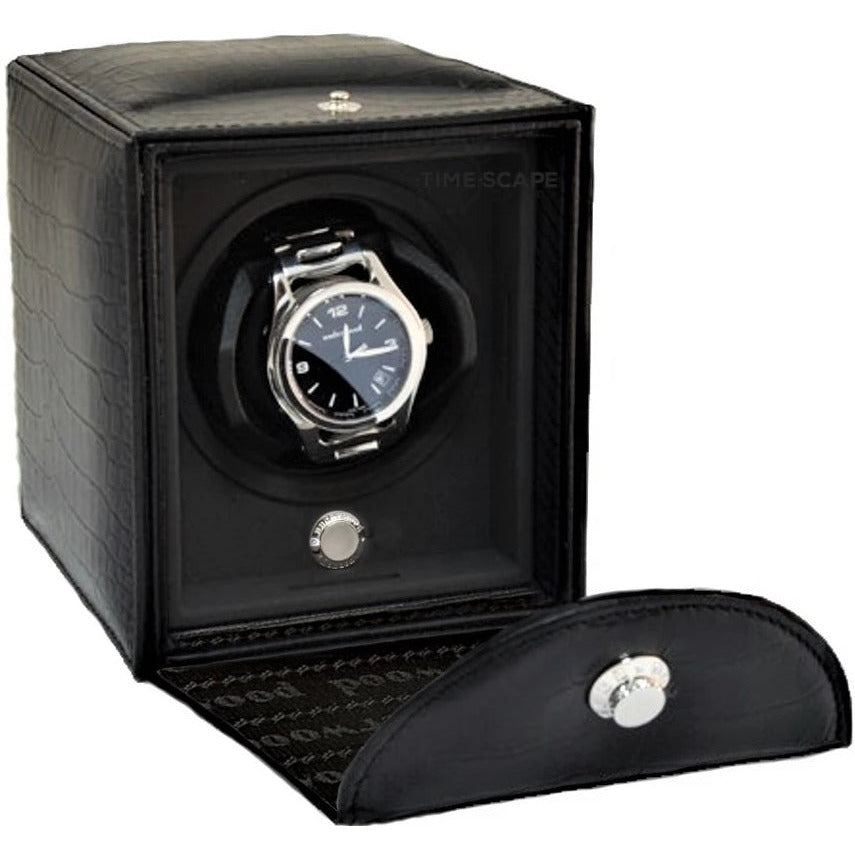 Underwood (London) - Single Classic Watch Winder in Black Croco - Watchwindersplus
