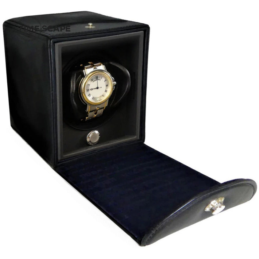 Underwood (London) - Single Classic Watch Winder in Black Leather - Watchwindersplus