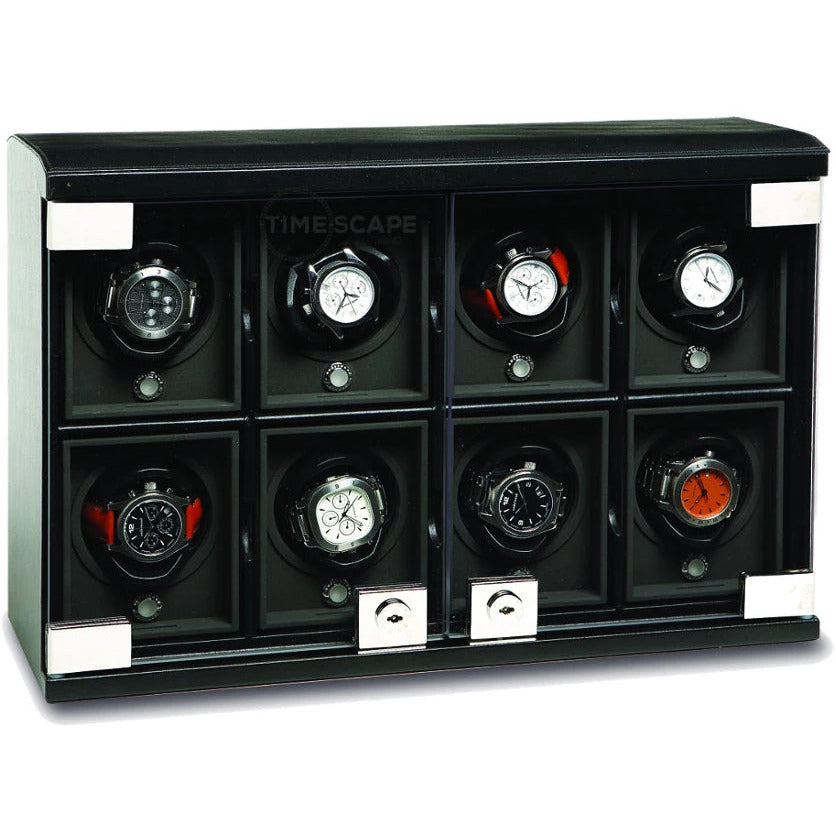 Underwood (London) - 8-Unit Classic Watch Winder in Black Leather - Watchwindersplus