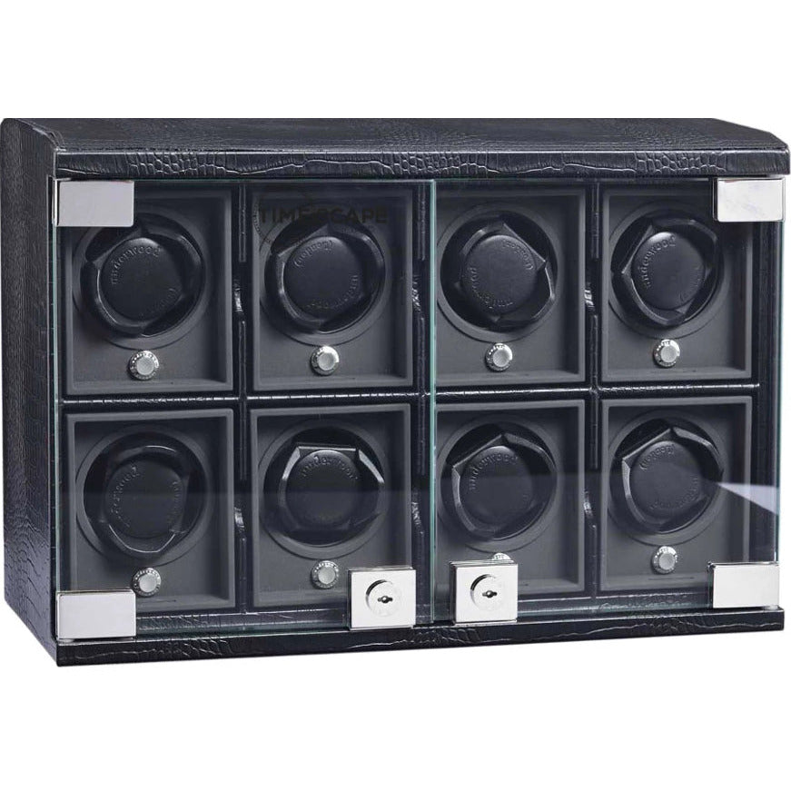 Underwood (London) - 8-Unit Classic Watch Winder in Black Croco - Watchwindersplus