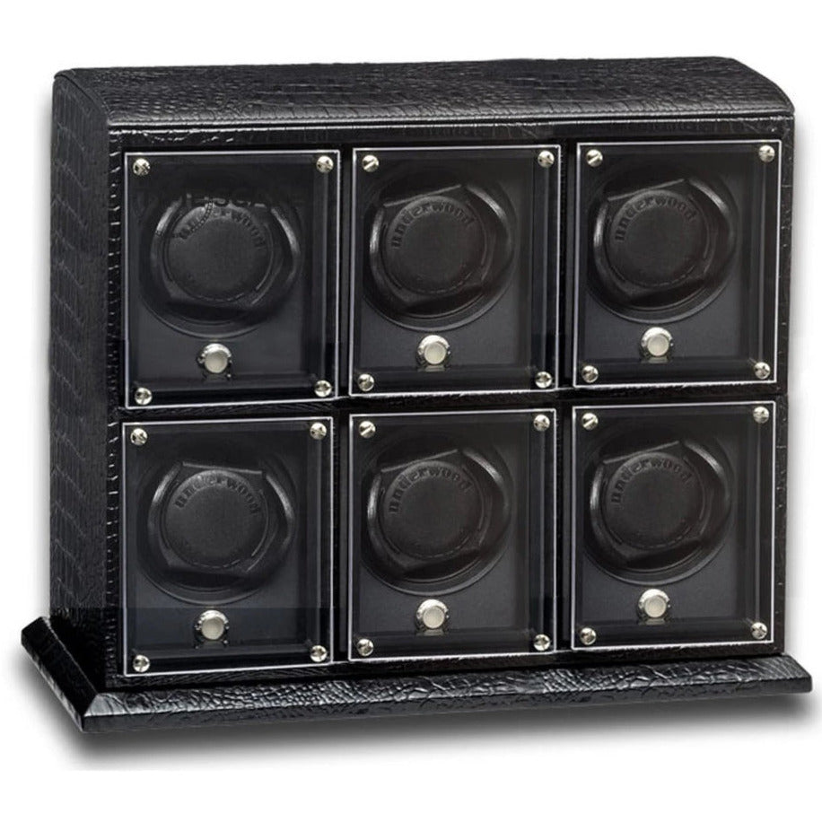 Underwood (London) - 6-Unit EVO Watch Winder in Black Croco - Watchwindersplus