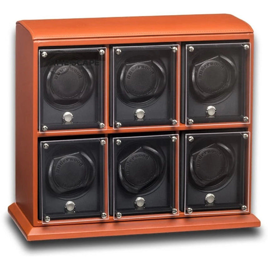 Underwood (London) - 6-Unit EVO Watch Winder in Tan Leather - Watchwindersplus