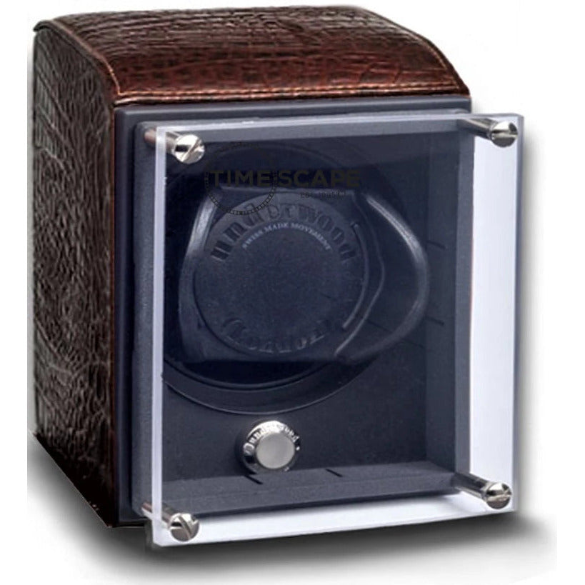 Underwood (London) - Single EVO Watch Winder in Brown Croco - Watchwindersplus