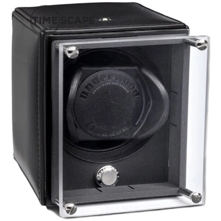 Underwood (London) - Single EVO Watch Winder in Black Leather - Watchwindersplus