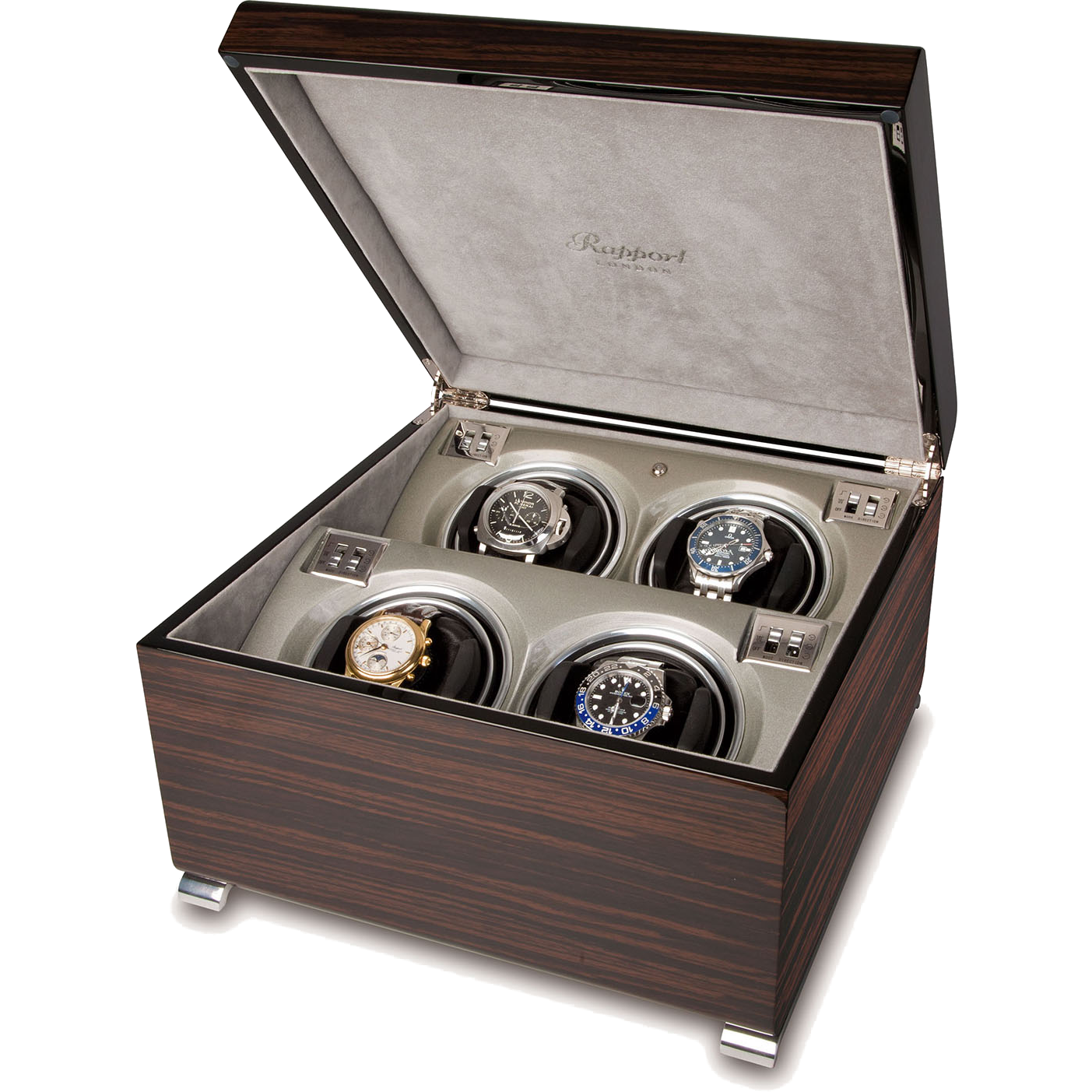 Rapport Vogue Watch Winder Quad in Macassar W344 - Watchwindersplus