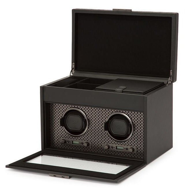 Wolf - Axis Double Watch Winder with Storage | 469303 - Watchwindersplus