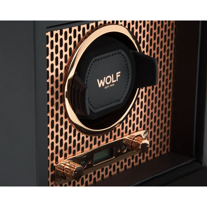 Wolf - Axis Single Watch Winder with Storage | 469216 - Watchwindersplus